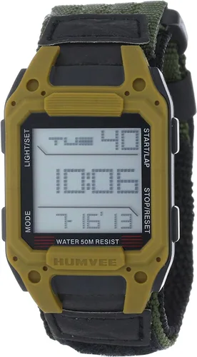 Humvee - Reloj militar para hombre, reloj digital con correa de nailon marrón claro, táctico resistente, resistente al agua, cara 1.260 x 2.047 in,