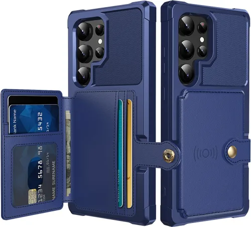 Vista 50 de Funda para Samsung Galaxy S23 Ultra con Portarjetas, Compatible con Soporte Magnético para Automóvil, Resistente a los Golpes de Servicio Pesado