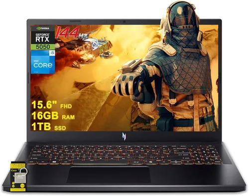 acer Nitro V 15 Laptop para juegos de 15.6 pulgadas FHD IPS 165Hz Intel 8-core i5-13420H 16GB DDR4 1TB SSD GeForce RTX 5050 GDDR7 DLSS4 (hasta 440
