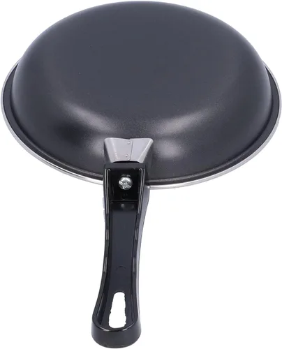 Vista 9 de Sartén antiadherente de acero inoxidable de 7.9 pulgadas, sartén profesional redonda negra con mango cómodo, sartén reutilizable para crepes