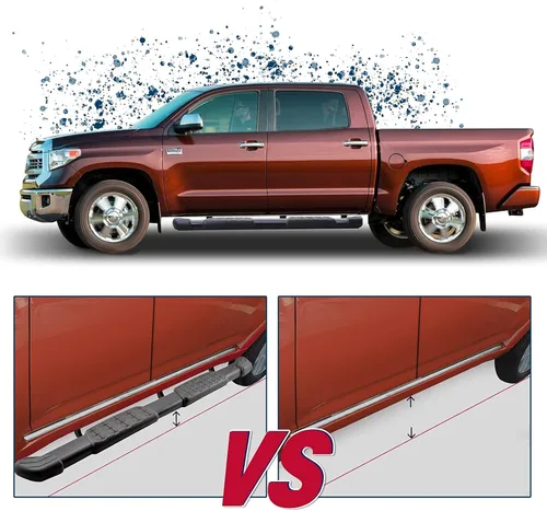 Vista 7 de COMNOVA Barras de escalón lateral compatibles para Toyota Tundra Crew Max 07-21 (4 puertas de tamaño completo), barras de escalón de estilo OE Negro