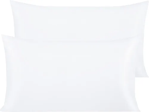 Vista 20 de NTBAY Fundas de Almohada de Algodón Egipcio Queen - Juego de 2, Fundas de Almohada de Algodón de 500 Hilos - Fundas de Almohada Suaves