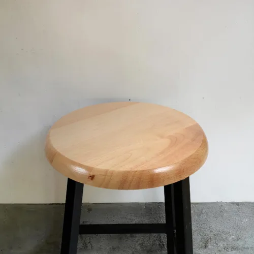 Vista 7 de Veemoon Taburete redondo de madera de repuesto para silla de bar resistente, taburete de madera maciza, almohadillas pequeñas de tacto suave