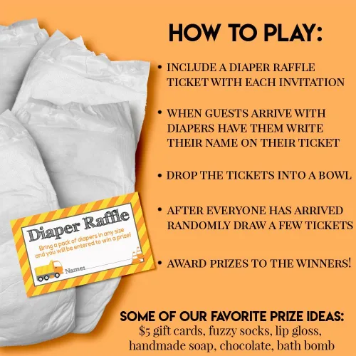 Vista 8 de Amanda Creation Baby Under Construction - Rifa de pañales para baby shower, 20 tarjetas de inserción de doble cara de 2 x 3 pulgadas