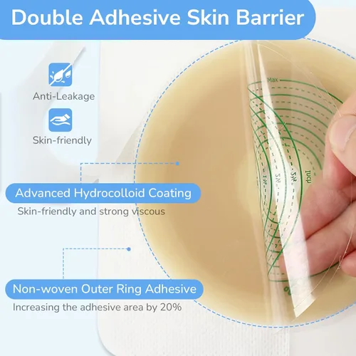Vista 3 de 22 bolsas de colostomía para suministros de ostomía, 2 bolsas de colostomía, 0.984-2.756 in, bolsa de ostomía drenable cortada para ajustar