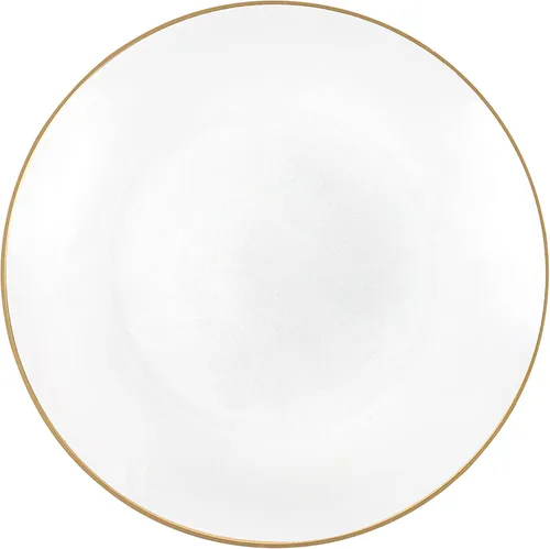 Vista 2 de PLASTICPRO 30 Pack Platos de Plástico Martilleados Platos de Plástico Desechables Pesados Platos de Fiesta Elegantes Transparentes Blancos con Borde