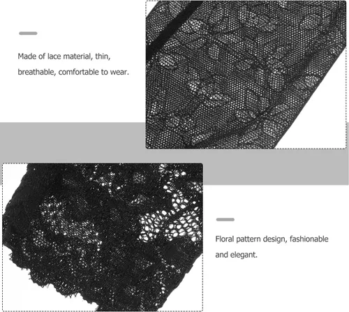 Vista 6 de SUPVOX Mangas elásticas de encaje transpirable para mujer, manga de protección solar con codera, ligera, patrón floral, mangas de protección solar