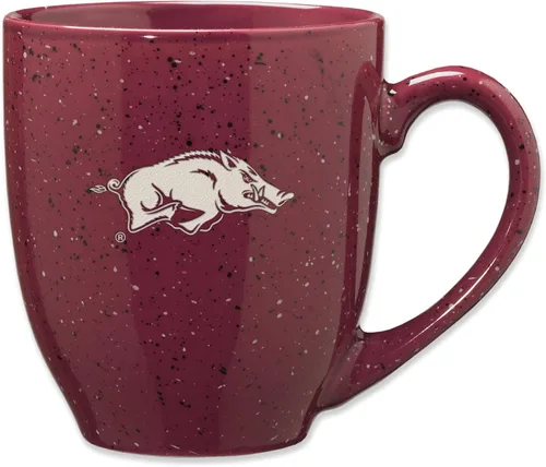 Vista 478 de Rico Industries NCAA Saint Joseph's (PA) Hawks Logo Principal Color Marrón 16 oz Logotipo del Equipo de Color Láser Grabado en Cerámica Moteada Taza