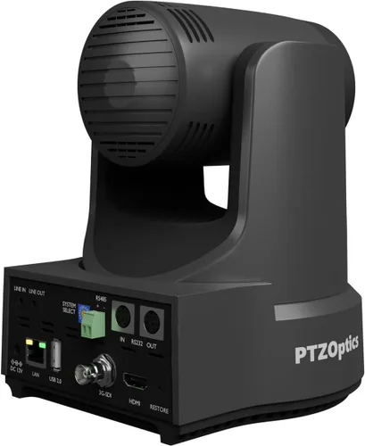 Vista 4 de PTZOptics Link 4K 12X Cámara de seguimiento habilitada para interiores con Dante (gris)