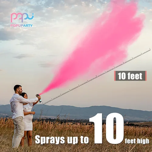 Vista 2 de POPUPARTY Extintor de incendios de revelación de género, 1 lanzador rosa, 1 lanzador azul