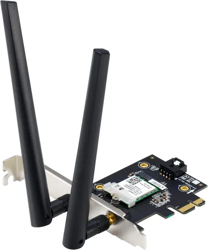 Vista 7 de ASUS Adaptador PCE-AXE5400 WiFi6 6E PCI-E con 2 antenas externas. Compatible con banda de 6 GHz, 160 MHz, Bluetooth 5.2, seguridad de red WPA3