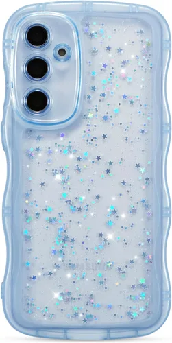 Vista 49 de ZTOFERA Funda protectora para Samsung Galaxy A14 4G/5G de 6.6", ondulada, con brillantina de estrella, poliuretano termoplástico transparente, suave