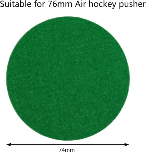 Vista 3 de 6 Pack Self Adhesive Air Hockey Mallet Felt Pads, Green