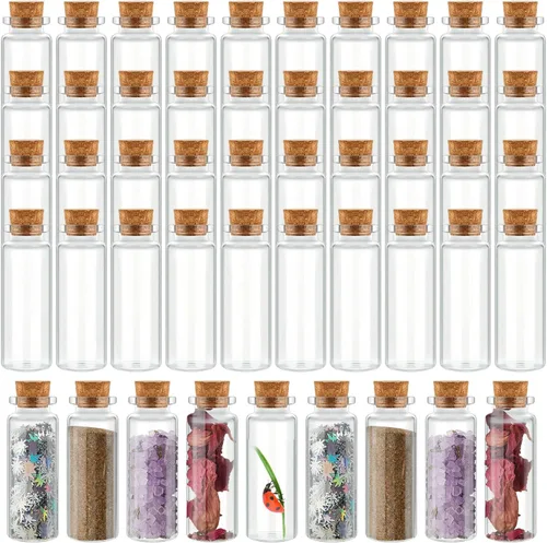 Vista 12 de Patelai 24 frascos pequeños de vidrio con tapas de corcho, mini botellas de poción a granel, pequeños frascos de hechizos para manualidades