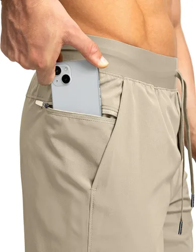 Vista 4 de Men's Running Shorts with Zipper Pockets 7 Inch Lightweight Quick Dry Gym Workout Athletic Shorts for Men