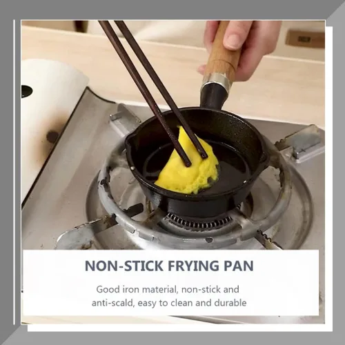 Vista 4 de Mini sartén de hierro, antiadherente, duradera, se calienta uniformemente, mango suave, perfecto para tortillas, filetes, panqueques y más