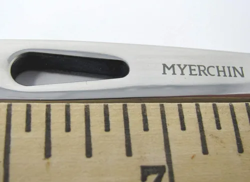 Vista 4 de Myerchin A009 Professional Marine Marlinspike - Herramienta de empalme de acero inoxidable sólido con funda de cuero genuino y correa de cordón