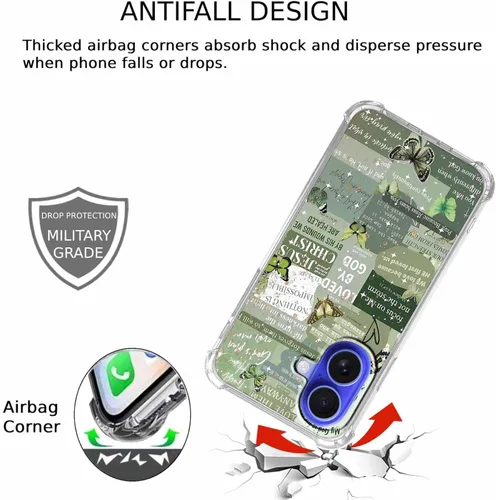 Vista 99 de Cubierta de Teléfono con Versículos de la Biblia y Citas Cristianas de Jesús en Collage, Funda Protectora Suave de TPU de Moda para iPhone 16 Pro, #1