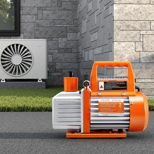 Vista 8 de VEVOR Bomba de Vacío, 3.5 CFM 1/4 HP, Bomba de Vacío HVAC de Una Etapa con Paletas Rotativas para AC, para Sistemas R134a R22 R410a, con Botella