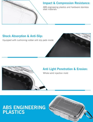 Vista 3 de Estuche de almacenamiento impermeable, equipo de supervivencia para deportes al aire libre, caja sellada, a prueba de polvo, cajas secas a prueba