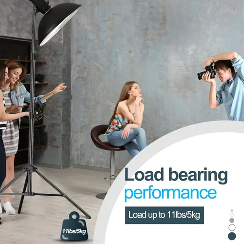 Vista 6 de EMART Soporte de luz de 7 pies para fotografía, trípode portátil de iluminación de video con funda de transporte para luz rápida, flash, caja