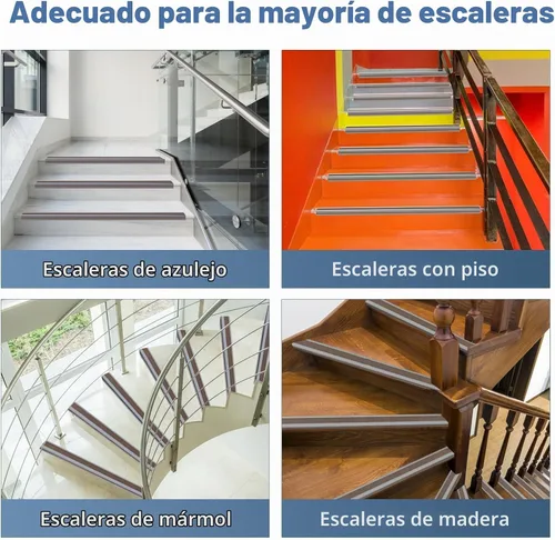 Vista 8 de Borde de goma autoadhesivo para escaleras, protector de borde de escalera de vinilo para exteriores e interiores (10 pies, negro y gris)