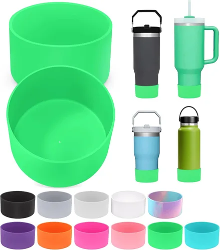 Vista 15 de PICcircuit 2 piezas para Stanley Boot, fondo de silicona para Quencher Adventure 40oz 30oz botella IceFlow 20oz 30oz y para vaso Hydroflask 12-24oz