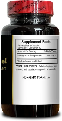 Vista 4 de Extracto de granada - Mezcla de fruta de granada, semillas y extracto de cáscara, antioxidantes veganos, jugo de granada en polvo, suplemento