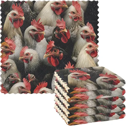 Vista 21 de ALAZA Ancient Egypt Culture - Juego de 6 paños de cocina para mujer, paños de cocina lavables de secado rápido, paño de limpieza reutilizable, 11 x