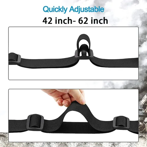 Vista 5 de Bengor - Eslinga tradicional de dos puntos con soportes de accesorios, ajustable extra larga para rifle con 2 soportes giratorios QD de 1.25