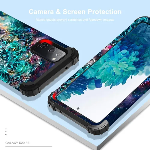 Vista 3 de Hocase Funda para Galaxy S20 FE 5G, resistente a prueba de golpes, goma de silicona suave, funda protectora híbrida de plástico duro para Samsung