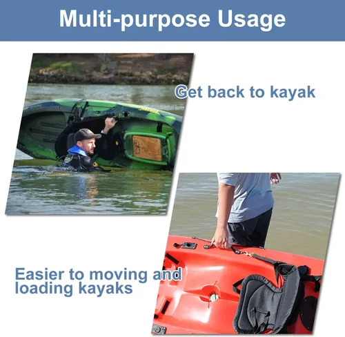 Vista 6 de HLOGREE Paquete de 2/4 asas para kayak, mango de transporte de kayak con remaches, asas de repuesto para kayak, asas de kayak