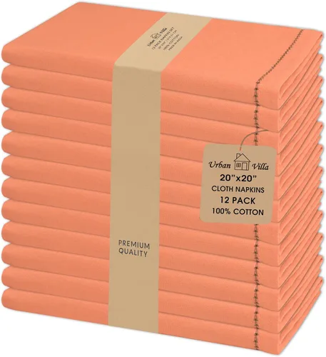Vista 40 de Urban Villa - Juego de 12 servilletas de tela de 50 x 50 centímetros 100% algodón, servilletas lavables, duraderas, reutilizables y absorbentes
