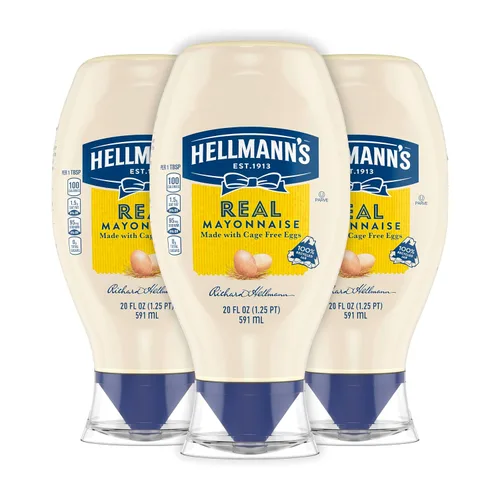 Hellmann's Exprimidor de mayonesa real, 20 onzas, paquete de 3