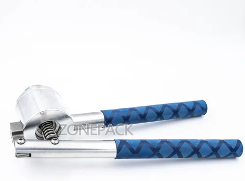 Vista 7 de ZONEPACK Máquina taponadora de botellas de perfume 0.512 in Tapa de acero inoxidable Máquina de sellado manual Alicates de glándula manual Mango