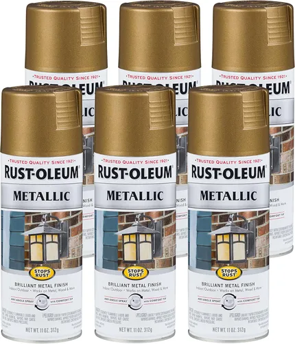 Vista 7 de Rust-Oleum 244228 Stops Rust - Pintura antioxidante metálica en espray, 11 onzas, color carbón (paquete de 2 unidades)