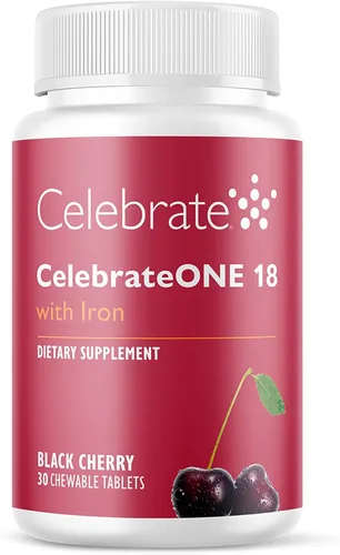 Celebrate Vitamins CelebrateONE - 18 masticables de hierro, 18 mg de hierro, multivitamínico bariátrico una vez al día, vitaminas y minerales