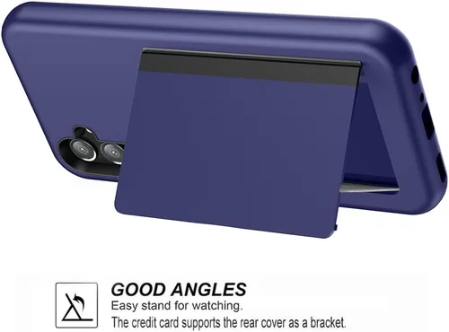 Vista 3 de Asuwish Funda para Samsung Galaxy A34 5G con protector de pantalla de vidrio templado y accesorios para celular, ranura para tarjetero, soporte