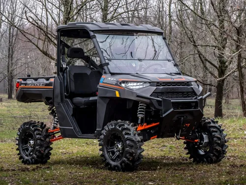 Vista 2 de SuperATV Parabrisas 2 en 1 abatible/plegable NO resistente a los arañazos para 2013-2019 Polaris Ranger XP 900/2014+ Polaris Ranger XP 900 Crew