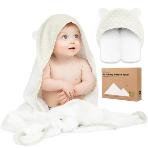 Vista 29 de KeaBabies Toalla de bebé con capucha para recién nacido - Viscosa derivada de bambú, toallas de baño grandes para bebé con capucha para niños