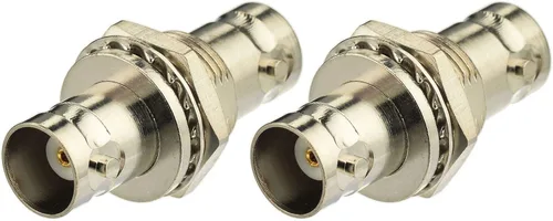 Vista 4 de Bingfu Adaptador de conector coaxial BNC hembra a BNC hembra de 50 ohmios, paquete de 2 unidades para sistema de micrófono inalámbrico, receptor CB