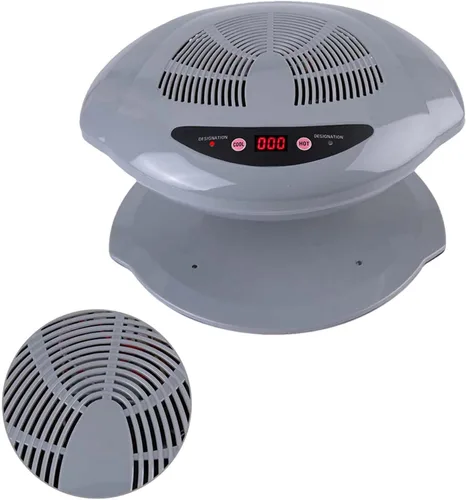 Vista 2 de Secador de esmalte de uñas profesional, 400 W, secadora de aire de doble temperatura para manos y pies, gris, 110 V