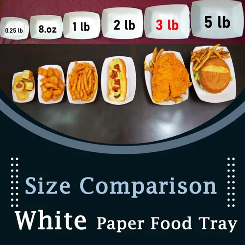 Vista 2 de Angel's Peel Lounge Bandeja de papel blanco para alimentos, resistente a la grasa y apta para microondas, bandejas de papel resistentes ideales