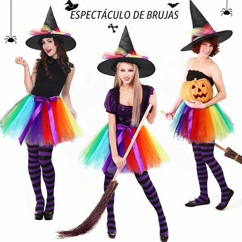 Vista 3 de SATINIOR Disfraz de bruja de Halloween para mujer 2026, negro y verde