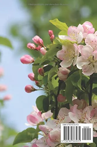 Vista 2 de Libreta de papel con flores de manzano A5, a color (Libretas con papel pintado) (Spanish Edition)