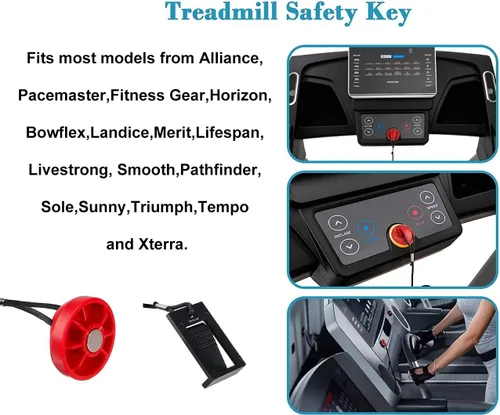 Vista 5 de Llave de seguridad magnética universal compatible con todas las cintas de correr NordicTrack, Proform, Image, Weslo, Reebok, Epic, Golds Gym