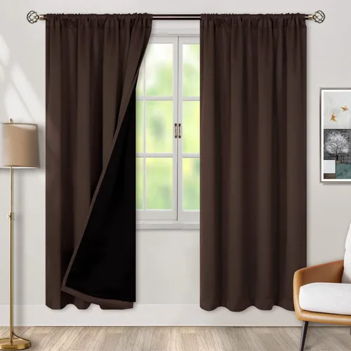 Vista 71 de BGment - Cortinas opacas para sala de estar de 63 pulgadas de largo, juego de 2 paneles, cortinas para oscurecer toda la habitación, cortinas
