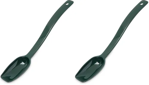 Carlisle FoodService Products Cuchara sólida de plástico, 9 pulgadas, verde (paquete de 2)