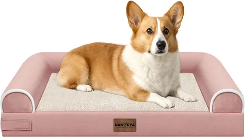 Vista 115 de Cama ortopédica lavable para perros pequeños: cama con cojines de apoyo para perros pequeños y gatos, cama impermeable de espuma tipo caja de Gris