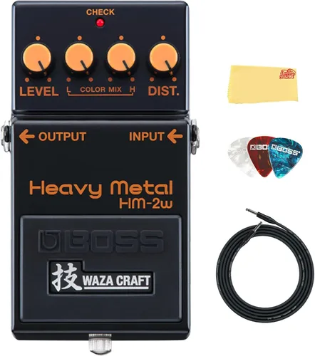 Vista 13 de Boss Paquete de distorsión DS-1 con cable de instrumento Gearlux, cable de conexión, púas y paño de pulido de Austin Bazaar